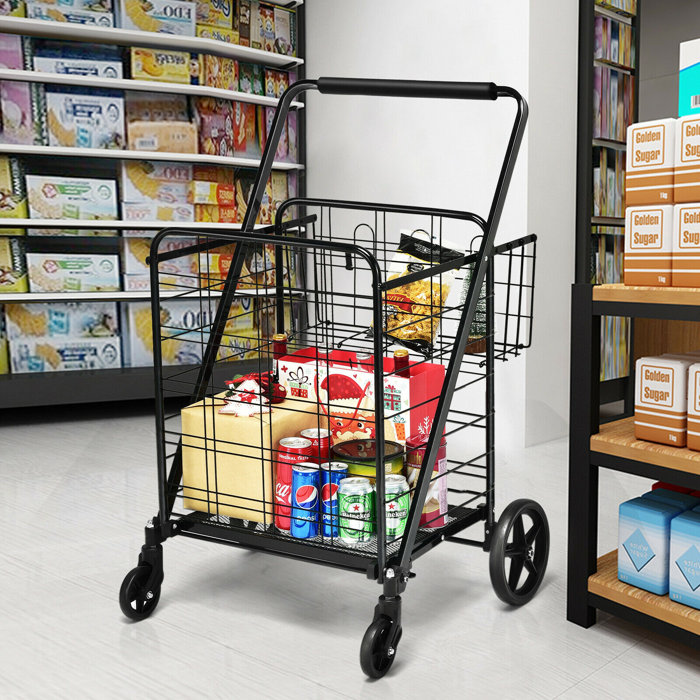 WELLFOR GROUP HeavyDuty Utility Shopping Cart Wayfair
